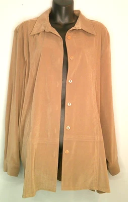 Christopher & Banks Mujer XL Abotonada Oliva/Tostado, Chaqueta Armario Grapa Foto 1 de 4