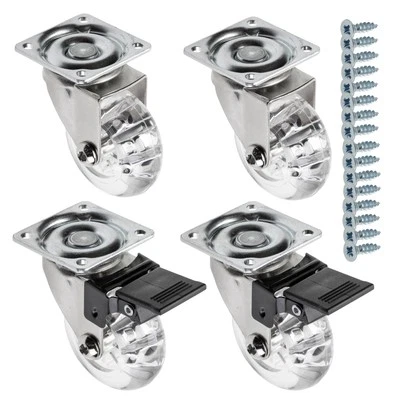 GTV Möbelrollen BRAZIL, Lenkrollen, 4 Stück set Rollen für Möbel: 2x Rollen mit Bre