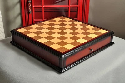 Walnut and Maple Classical Tiroir Chess Board with Storage Drawers - 2.25" - Image 1 of 4