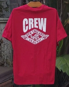 RARE! NEW ENGLAND DRAGWAY Race Track CREW Men's Red T-Shirt EUC Size XL - Picture 1 of 6