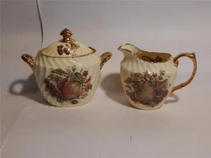 6 x Canterbury J.C.V. Jarra de leche decorada con frutas y nueces Hunnik y azucarero y tapa - Imagen 1 de 1