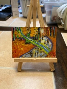 ACEO Original Acrylic Painting Landscape Abstract Art Card ATC Scenery 168 - Picture 1 of 1