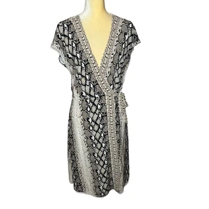 Joie Bethwyn Snake Print Wrap Dress Size Medium - Picture 1 of 9