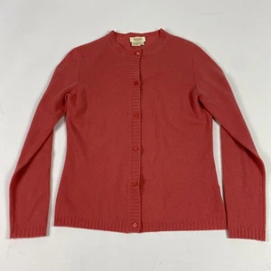 Peck & Peck Kaschmir Strickjacke Pullover Damen klein rosa Knopfleiste Rundhalsausschnitt - Bild 1 von 7