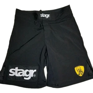 Vtg STAGR Board Shorts Trunks MMA Size 30 Men's Black Made in USA Rare - Picture 1 of 5