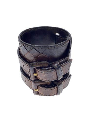Bracciale Bottega Veneta Pelle Marrone Uomo Usat 17cmo Polso Stile