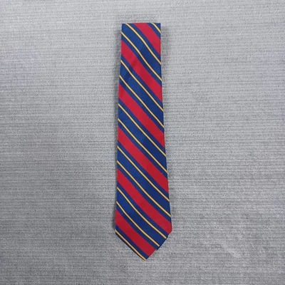 Vintage GAP 100% Silk Neck Tie Red Blue Striped USA 58”x3" Academic Preppy - Image 1 of 4