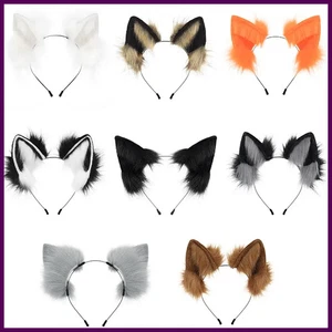 Halloween Nuevo Tocado Anime Hecho a Mano Ajustable Simulación Orejas de Lobo Banda para el Cabello - Imagen 1 de 32
