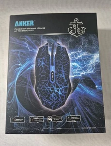 Anker Precision Laser Gaming Mouse Black/Blue Electric Up To 2000 DPI Brand New - Picture 1 of 10