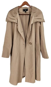 Cappotto donna ritratto beige con bottoni davanti e colletto plissettato taglia L - Foto 1 di 6