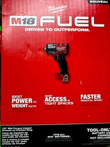 Milwaukee 2962-20 M18 COMBUSTIBLE 1/2" Llave de Impacto Par Medio con 1 Batería Usada Leer - Imagen 1 de 8