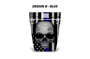 Hood Wrap Graphic Sticker Flag Decal for Jeep Wrangler 1999-2006 BLUE LINE - Picture 1 of 2