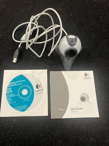 PC Kamera internetowa USB Logitech Quickcam Kamera internetowa biała i szara z CD - Zdjęcie 1 z 3
