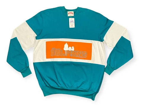 Deadstock NWT Nutmeg Miami Dolphins Peanuts Snoopy Crewneck Sweater Mens XL RARE Cover