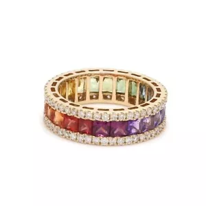 14K Yellow Gold Natural Diamond & Gemstone Ring - Size W (US11) NEW RRP£950 - Picture 1 of 6