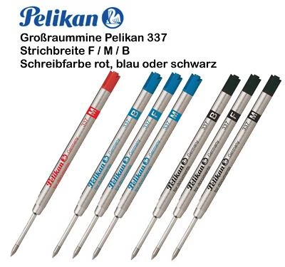 Großraummine Pelikan 337 für Kugelschreiber mit dokumentenechter Paste M / B / F - Bild 1 von 2