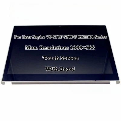 15.6" Acer Aspire V5-571P HD LCD Anzeige Berühren Bildschirm  Baugruppe Rahmen - Bild 1 von 4