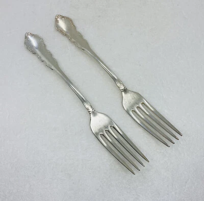 Винтажный посеребренный большой обеденный набор вилок Reed & Barton Dresden Rose 7,5 дюйма 30 - Изображение 1 из 4