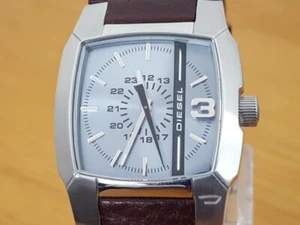 Reloj Analógico Hombre Vintage Militar Cuero Marrón Diesel DZ1123 Azul Dividido Nivel - Imagen 1 de 7