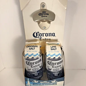 Corona Wand Flaschenöffner Geschenkset 2 Corona Gläser und Limette orig Salz - Bild 1 von 4