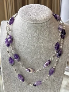 Michael Dawkins Starry Night Amethyst Station Necklace 36" - Picture 1 of 9