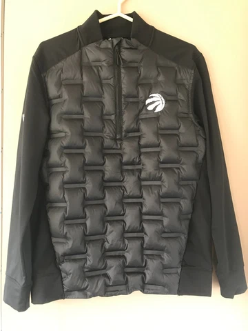 NBA Toronto Raptors Level Wear 1/4 Zip Down Filled Sweater Black Small Ultralite Cover