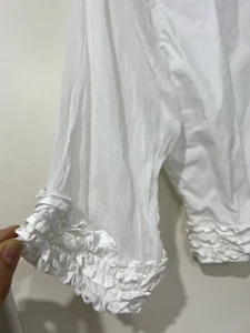 Louise Mitchell Ruffled Long Sleeve Blouse White Size M - Picture 1 of 11