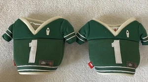 Puffin THE GRIDIRON Forest Green & Sandy White Koozie - Set Of 2 Pre Owned - Picture 1 of 6