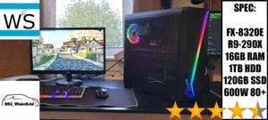 GAMING PC - FX8320E - R9-290X 4GB - 16GB BALLISTIX - 1TB HDD - 120GB SDD - EVGA - Foto 1 di 6