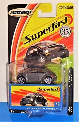 Matchbox 2004 SuperFast Series #48 Volkswagen Concept Dark Gray Beetle 1/15,000 - Image 1 of 3