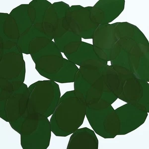 Facet Gem Oval Sequin 1.25" Deep Dark Green Transparent Glossy See-Thru Pailette - Picture 1 of 2