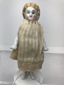 4.25” Antique German All Bisque Doll Frozen Charlotte Molded Shoes Socks #X - Picture 1 of 21