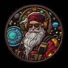 Santa Christmas Patch Embroidered Iron-on Applique Steampunk Style Fantasy
