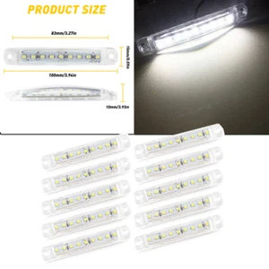 10X White LED Side Marker Lights Bullet Clearance Light Truck Trailer Wateproof - Picture 1 of 12