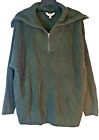 Terra & Sky Turtleneck sweater size 0x Crowl Neck 1/4 Zip Hunter Green Not Itchy