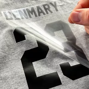 Black Iron-On Numbers and Name Jersey Decal for Football Kit DIY Sport T-Shirt - Picture 1 of 11