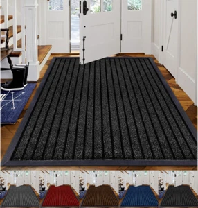 Heavy Duty Non Slip Rubber Back Barrier Door Mat Hallway Runner Rug Kitchen Mat - Picture 1 of 40