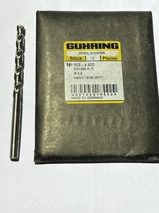 1 Guhring 605 4.9mm Split Point HSCO R-Ti Jobber Drill For Titanium & Stainless - Picture 1 of 6