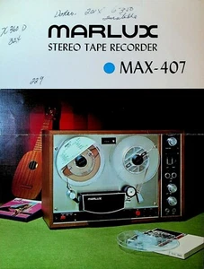 Grabadora de cinta estéreo Marlux Max-407 hoja de anuncios años 70 - Imagen 1 de 2