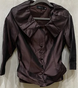 Rickie Freeman Teri Jon Evening 10 Plum/Purple Silk Skirt Suit Set - Picture 1 of 14