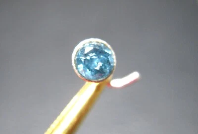 ENORME ANILLO/TORNILLO NARIZ DIAMANTE AZUL NATURAL 100 % REAL 3,6 mm con CERTIFICADO, BONITO Foto 1 de 4