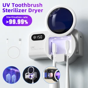 Smart Toothbrush Sanitizer UV Holder Tooth Brush Cleaner Fan Dryer Rechargeable - Picture 1 of 16