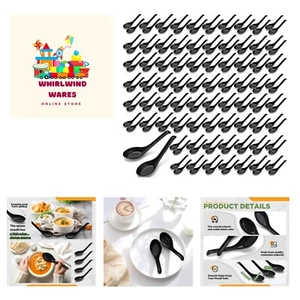 200 Pcs Asian Soup Spoon Chinese Soup Spoons Bulk Large Melamine Noodle Ramen... - Picture 1 of 7