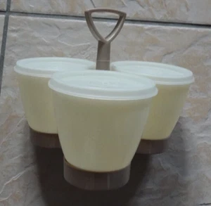 3 x Tupperware 758 Condiment Containers with Lids and 757-11 Server 1970s Retro - Picture 1 of 5