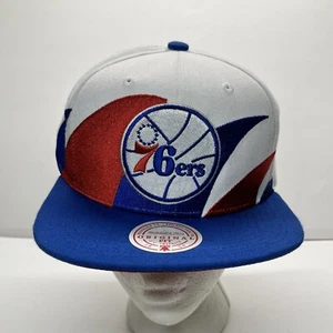 Philadelphia 76ers Hat Cap Snapback Mens White Dome Mitchell Ness Sharktooth - Picture 1 of 18