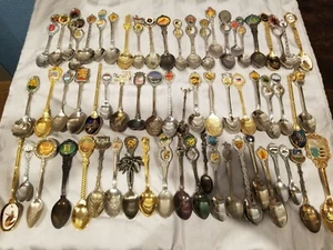 Lot of 70 Collectible Vintage Spoons. GOLD PLATED TWIN TOWER. - Picture 1 of 8