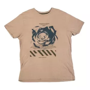 Denim and Flower Mens Tee Shirt, USA Large, Soft Material, Beige Colour - Picture 1 of 8