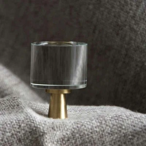Crystal & Brass Pull Handle Cylindrical Wardrobe Door Knob Handle 091 high# - Picture 1 of 4