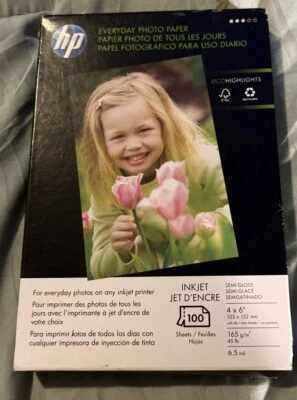 HP Genuine Everyday Photo Paper 100 Sheets 4x6 Glossy Sealed - Image 1 of 4