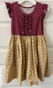 Eleanor Rose Girls Floral Polka Dots Dress Size 6-7 6 7 - Picture 1 of 2